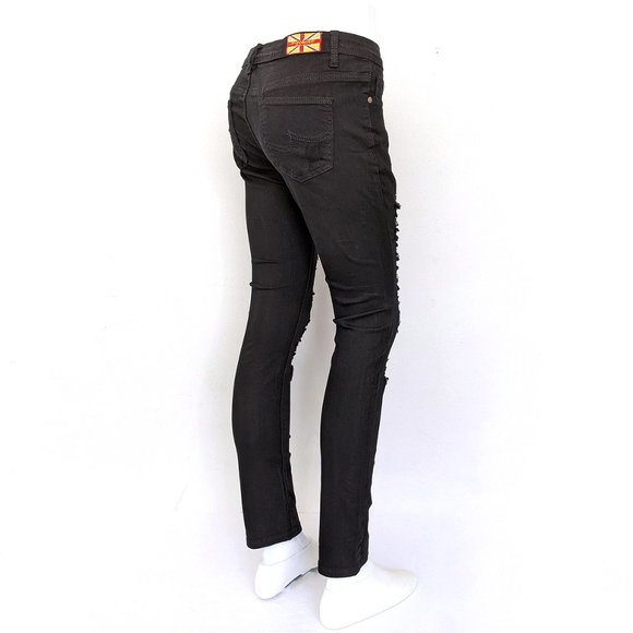 Machine Jeans Nwt Machine Black Skinny Distressed Low Rise Jeans